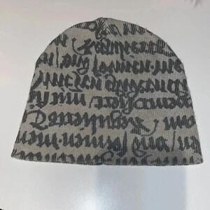 Printed grey  luxe winter hat